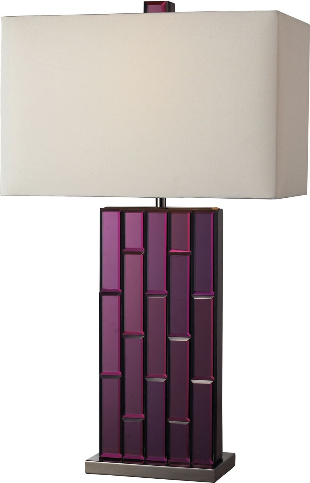 Avalon Table Lamp In Purple Mirror and Black Nickel