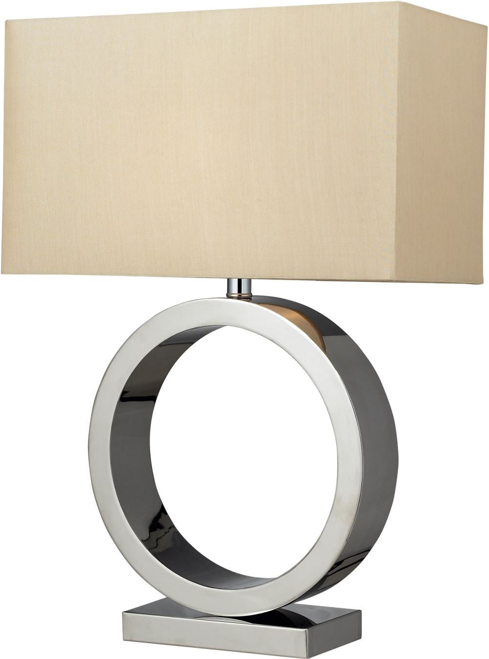 Aurora Contemporary Circle Table Lamp In Chrome