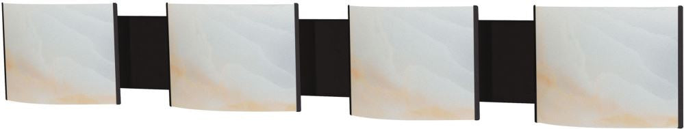 Pannelli 4 Light Vanity In Oil Rubbed Bronze and Hand-Moulded Honey Alabaster Glass