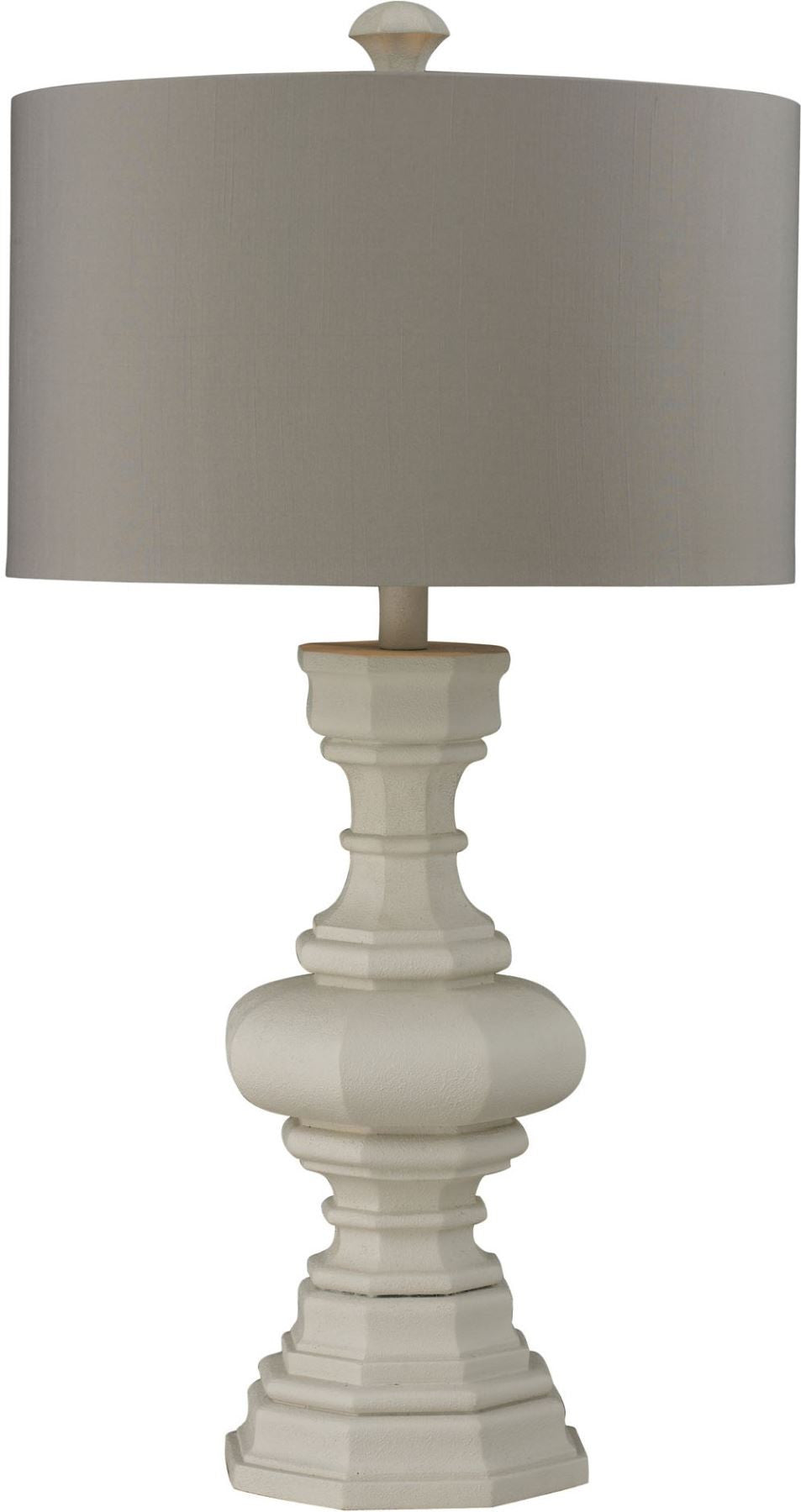 Parisian Plaster Finish Table Lamp With Light Grey Shade