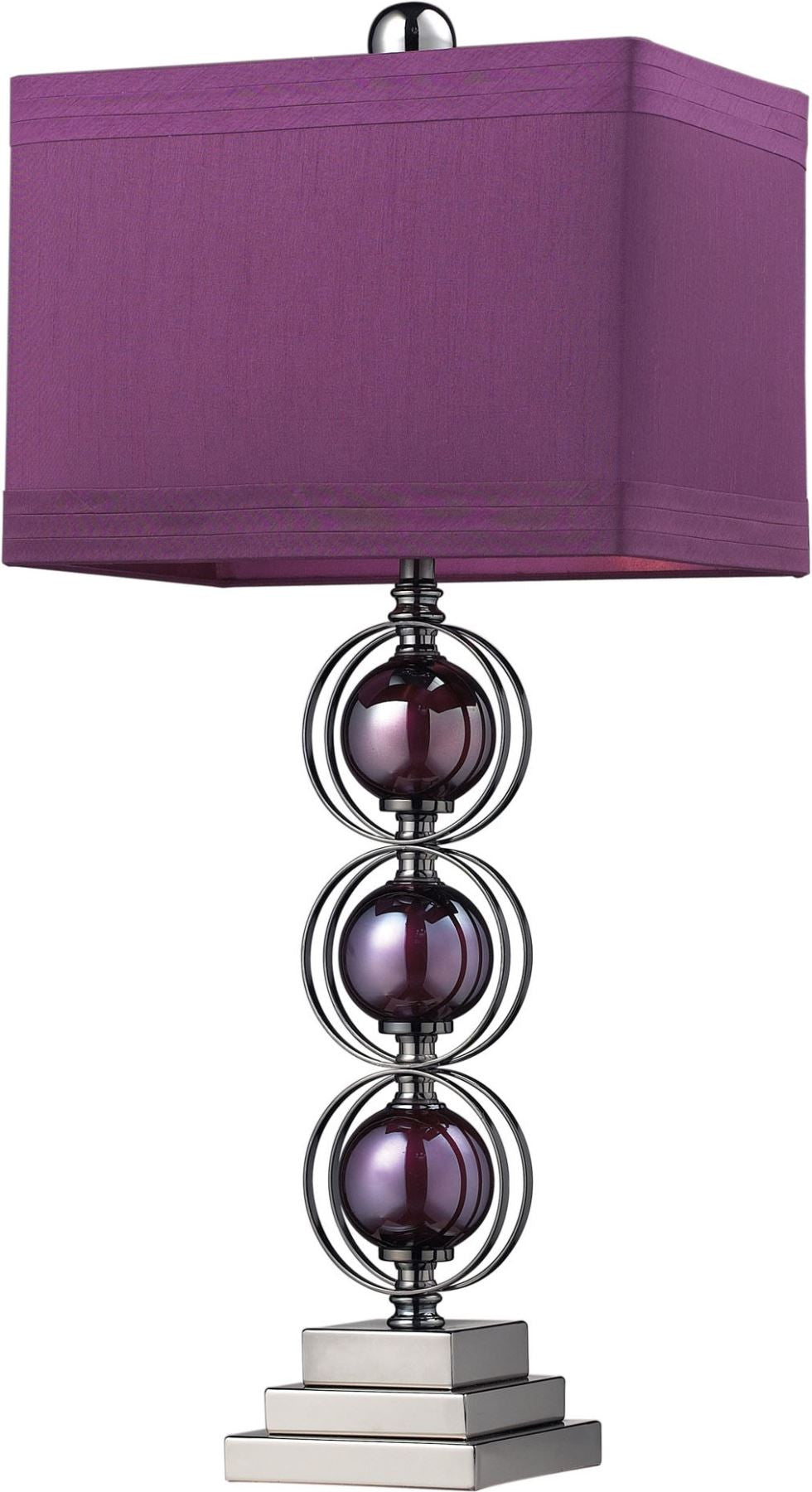 Alva Contemporary Table Lamp In Black Nickel and Purple