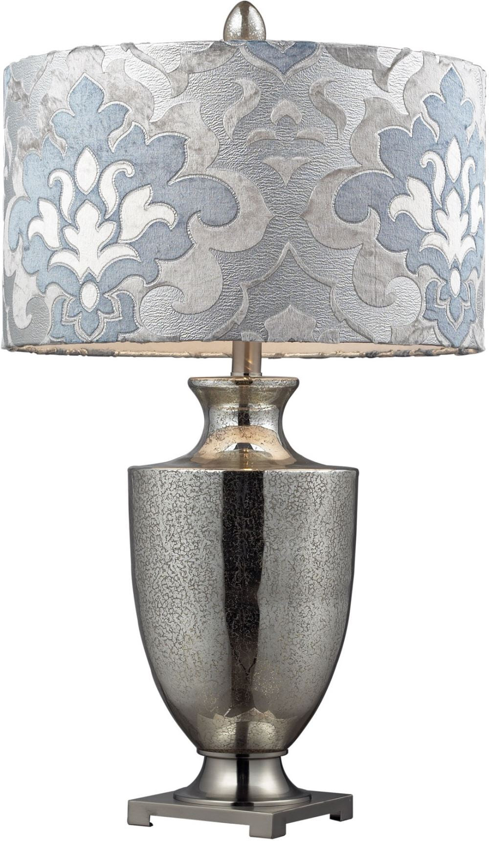 Langham Table Lamp In Antique Mercury Glass and Polished Chrome