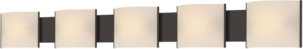 Pannelli 5 Light Vanity In Oil Rubbed Bronze and Hand-Moulded White Opal Glass