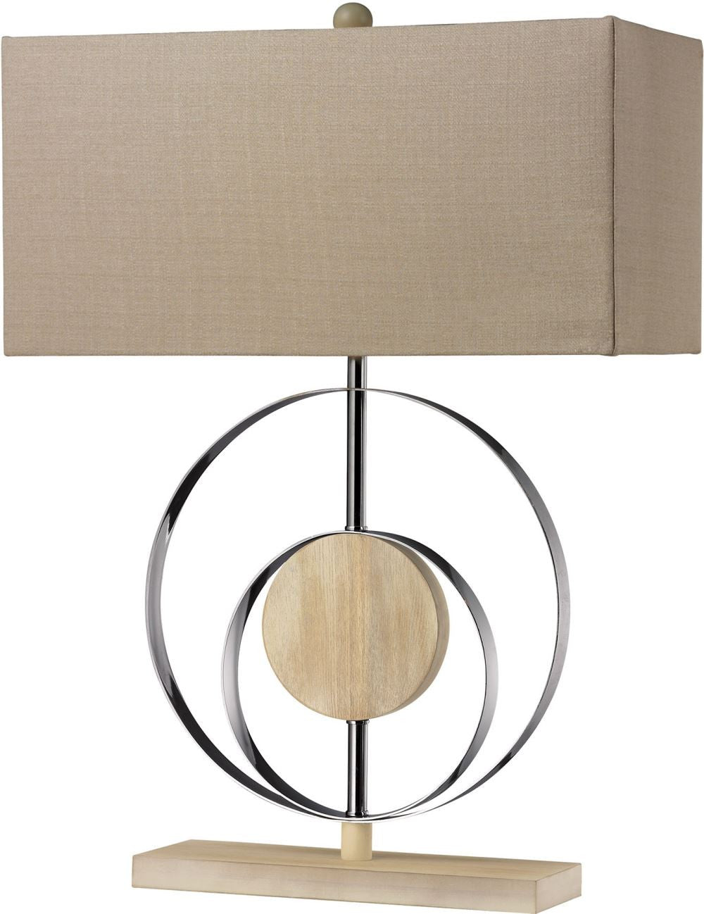 Shiprock Bleached Wood Table Lamp In Chrome