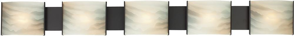 Pannelli 5 Light Vanity In Oil Rubbed Bronze and Hand-Moulded Honey Alabaster Glass