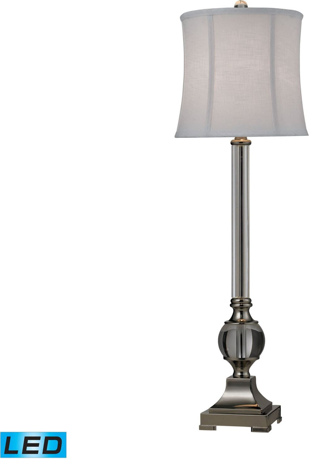Corvallis Led Buffet Lamp In Polished Nickel and Clear Finish
