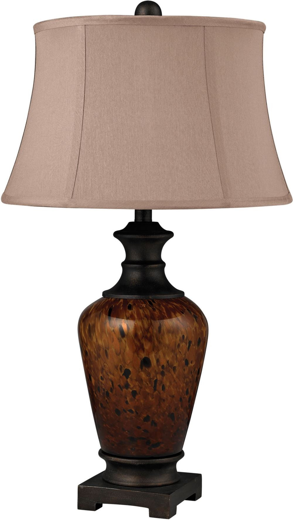 Redding Tortoise Glass Table Lamp In Dark Bronze