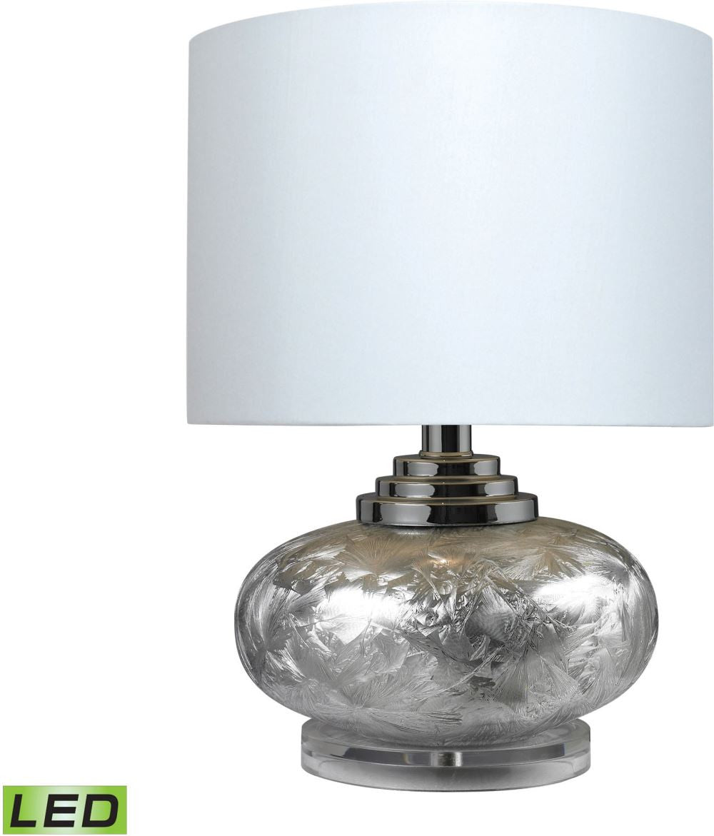 Frosted Finish Ceramic Led Table Lamp With White Shade