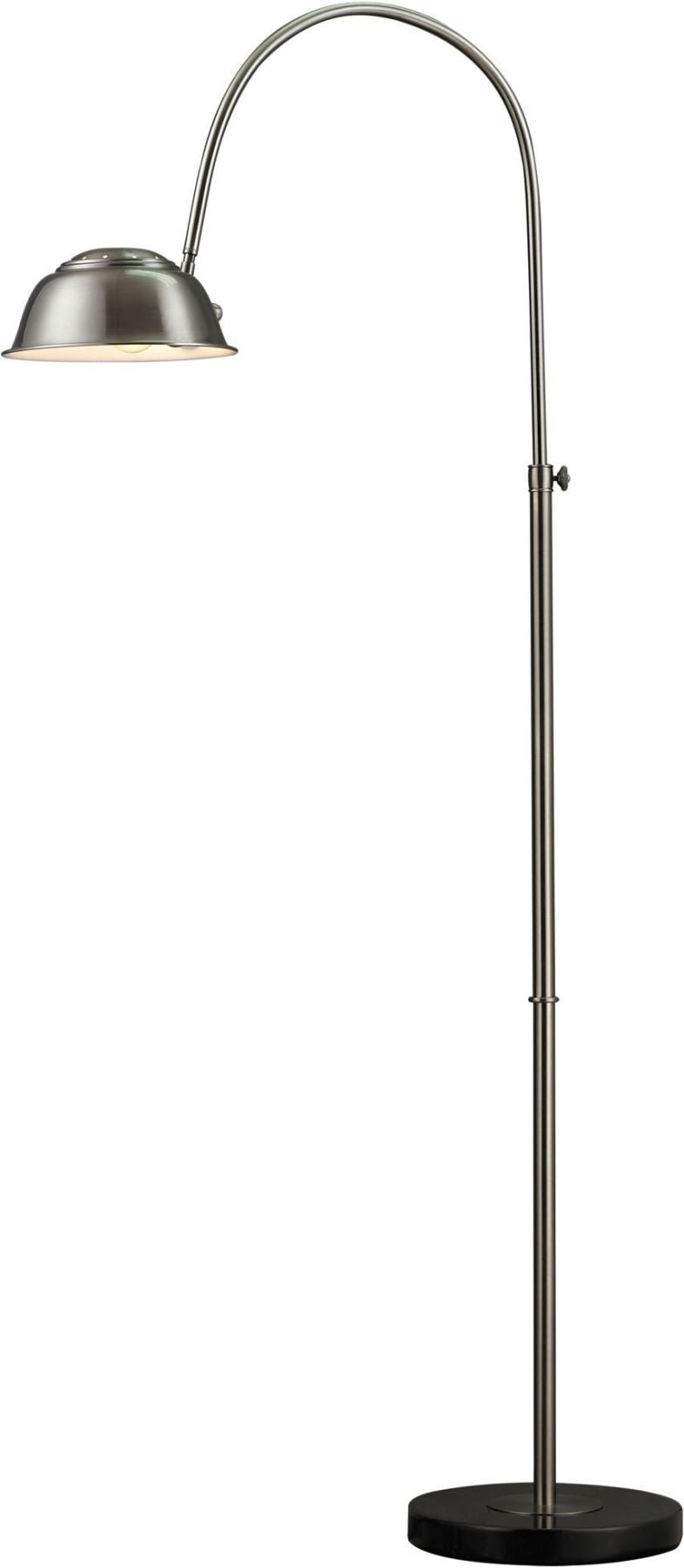 Merriston Floor Lamp In Brushed Steel With Marble Base