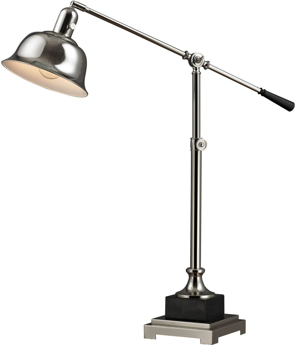 Freemanburg Adjustable Table Lamp In Polished Nickel and Black