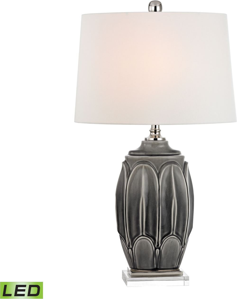 Landry Ceramic Led Table Lamp In Georgetown Grey Glaze