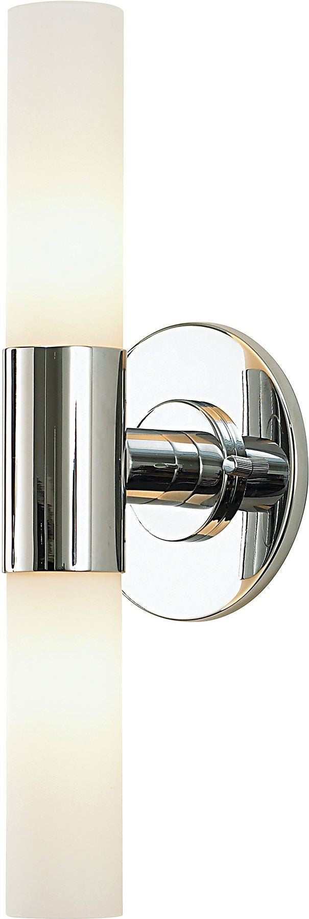 Double Cylinder 2 Light Vanity In Chrome and White Opal Glass