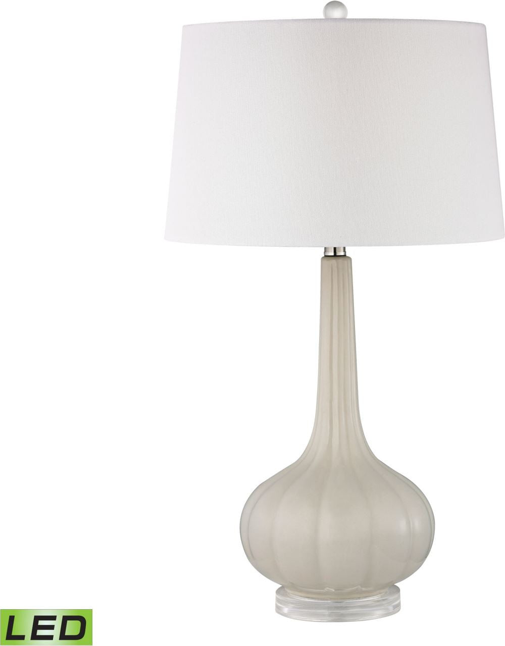 Abbey Lane Ceramic Led Table Lamp In Off White