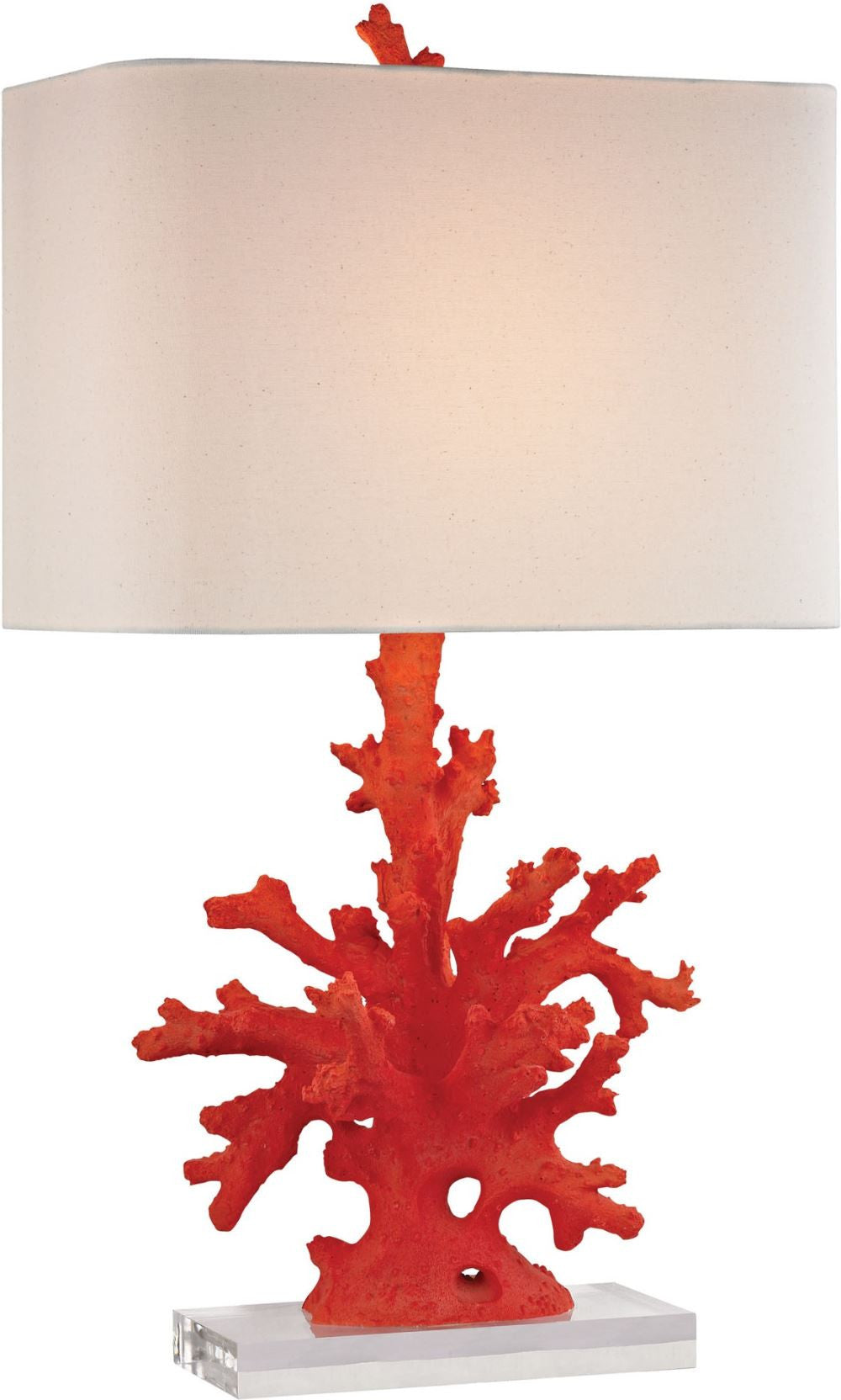 Red Coral Table Lamp In Red