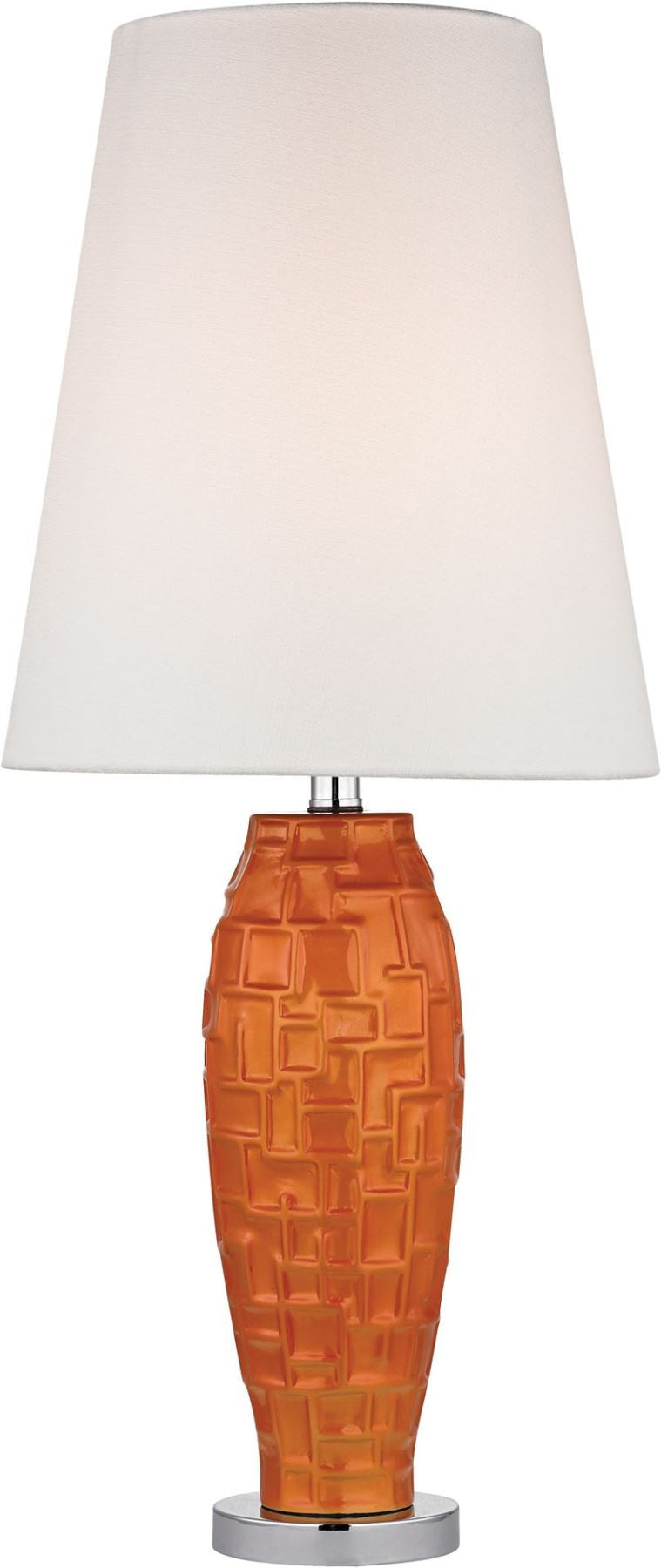 Hawick Ceramic Table Lamp In Tangerine Orange