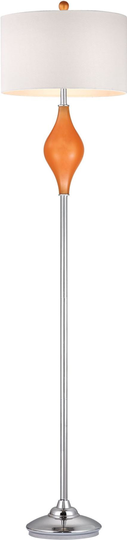 Chester Glass Floor Lamp In Tangerine Orange
