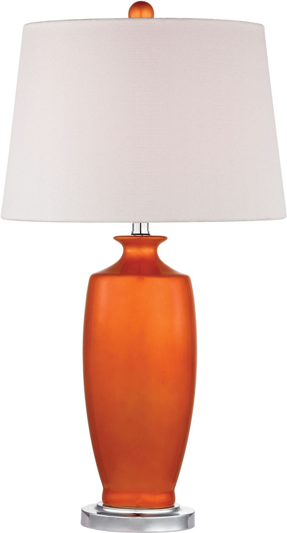Halisham Ceramic Table Lamp In Tangerine Orange