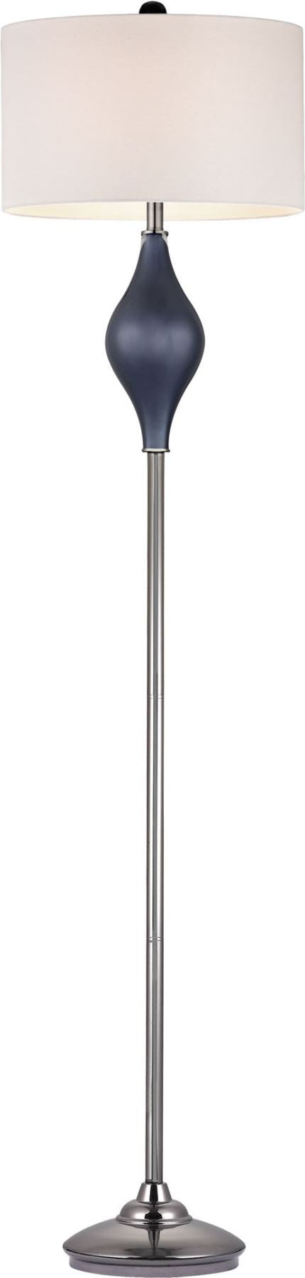 Chester Glass Floor Lamp In Navy and Black Nickel