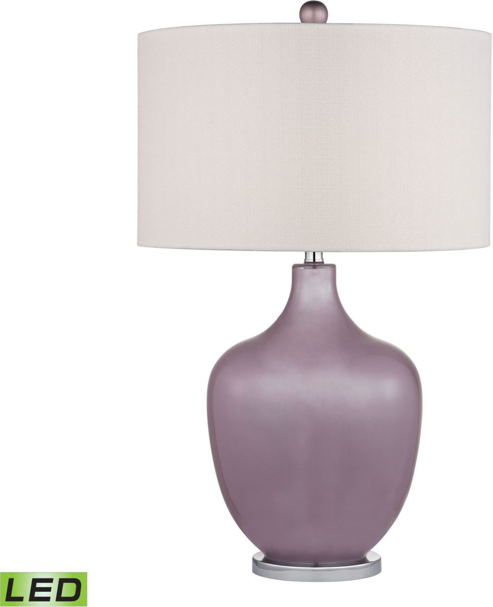 Harlow Led Table Lamp In Lilac Luster and Polished Nickel