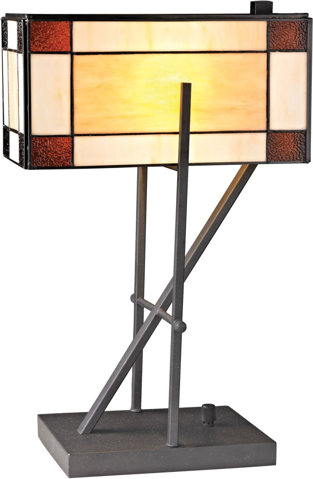 Fort William Tiffany Glass Table Lamp In Matte Black