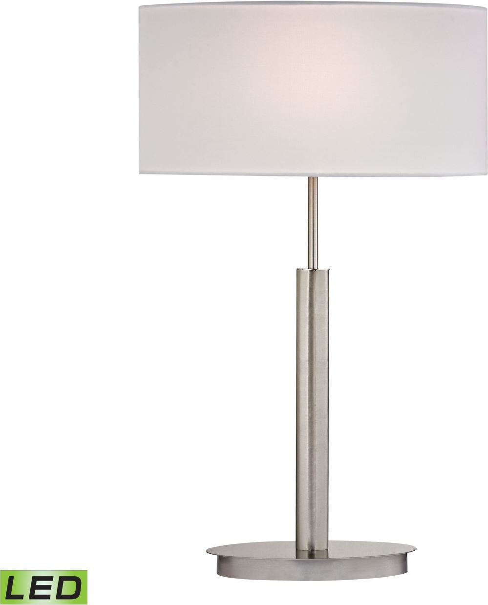 Port Elizabeth Led Table Lamp In Satin Nickel