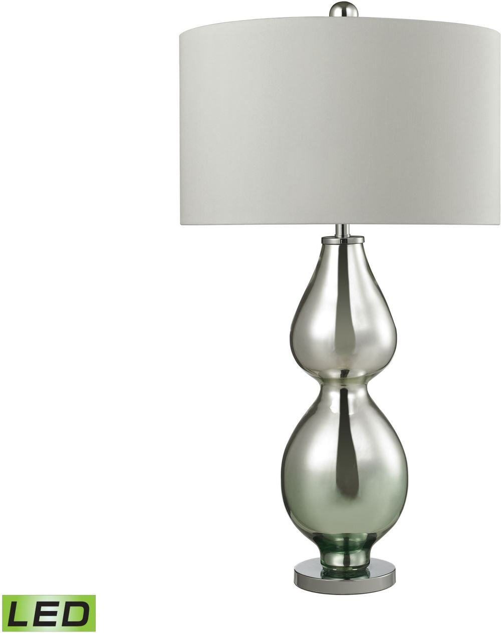 Double Gourd Led Table Lamp In Light Green Mercury