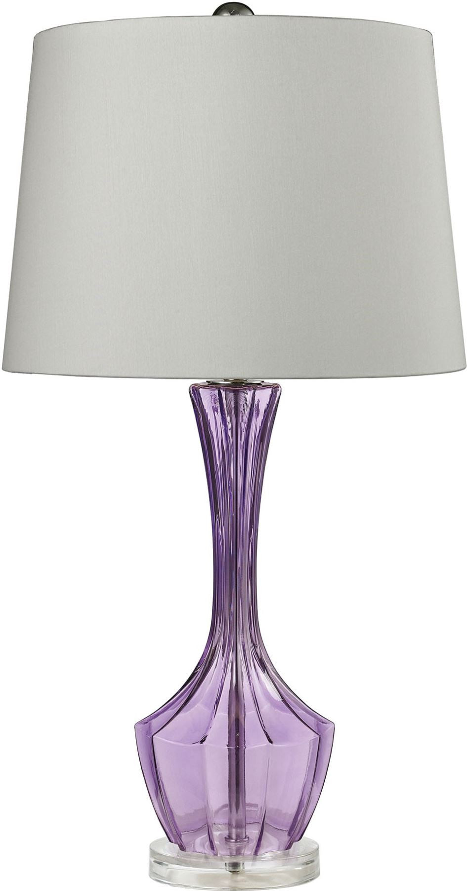 Translucent Table Lamp In Purple Glass With Pure White Shade