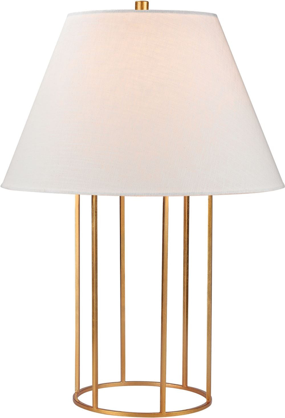 Barrel Frame Table Lamp In Gold Leaf