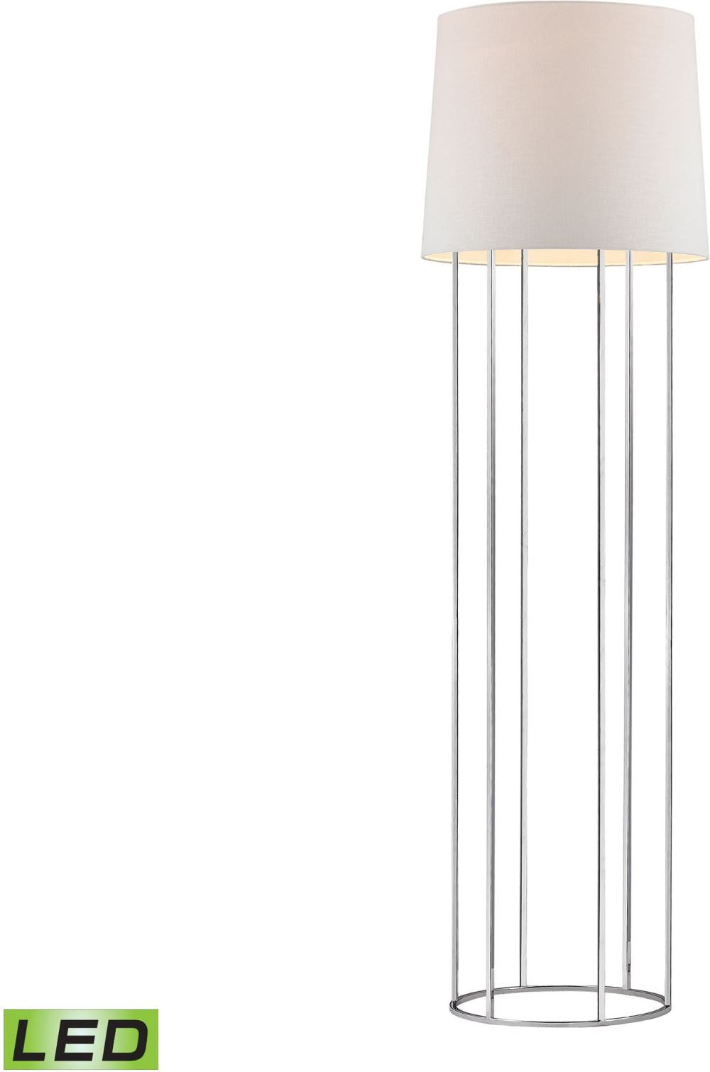 Barrel Frame Led Floor Lamp In Polished Chrome