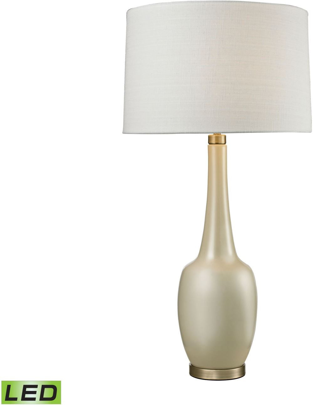 Modern Vase Ceramic Led Table Lamp In Cream