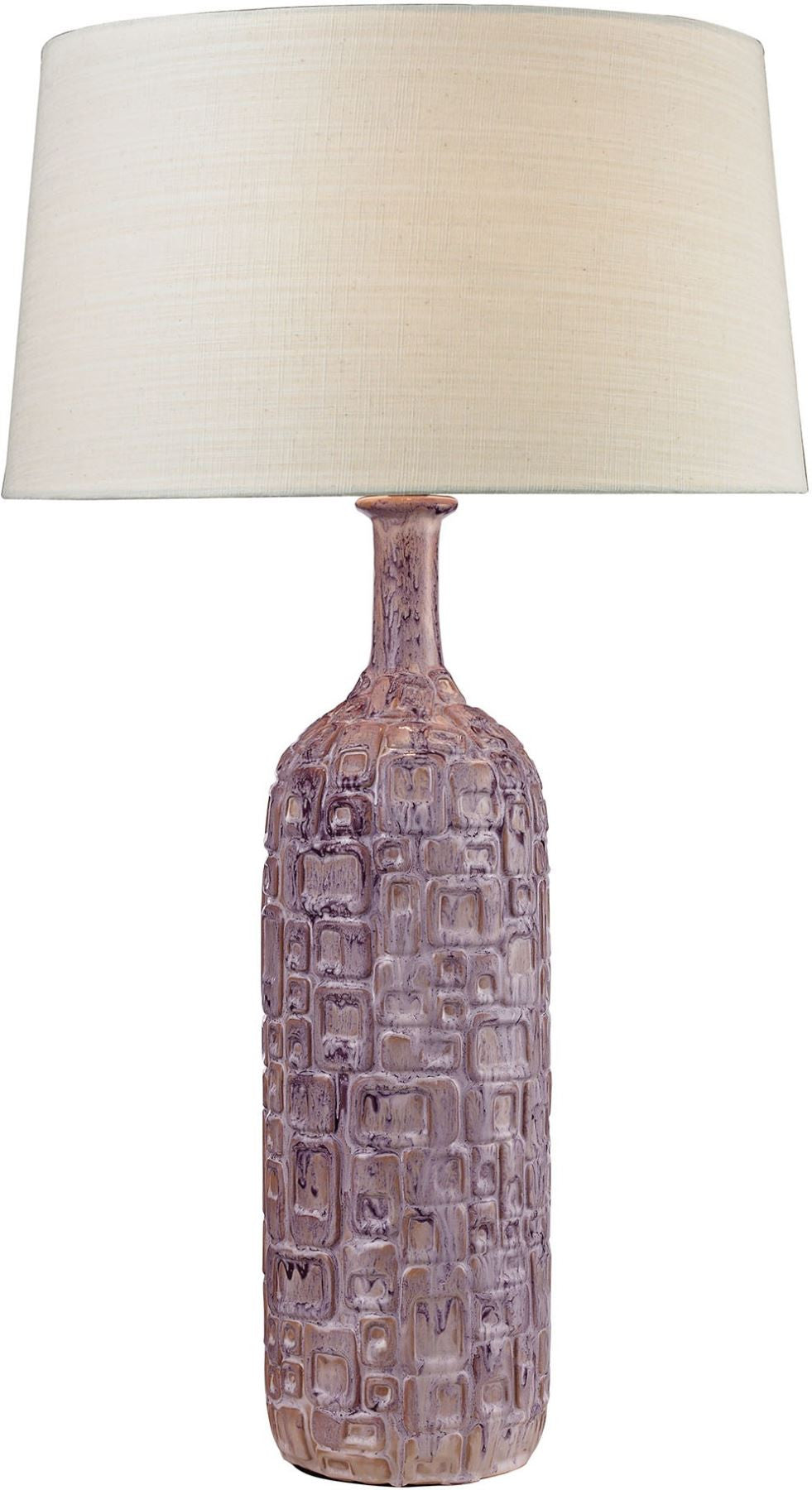 Cubist Ceramic Bottle Lamp In Lilac