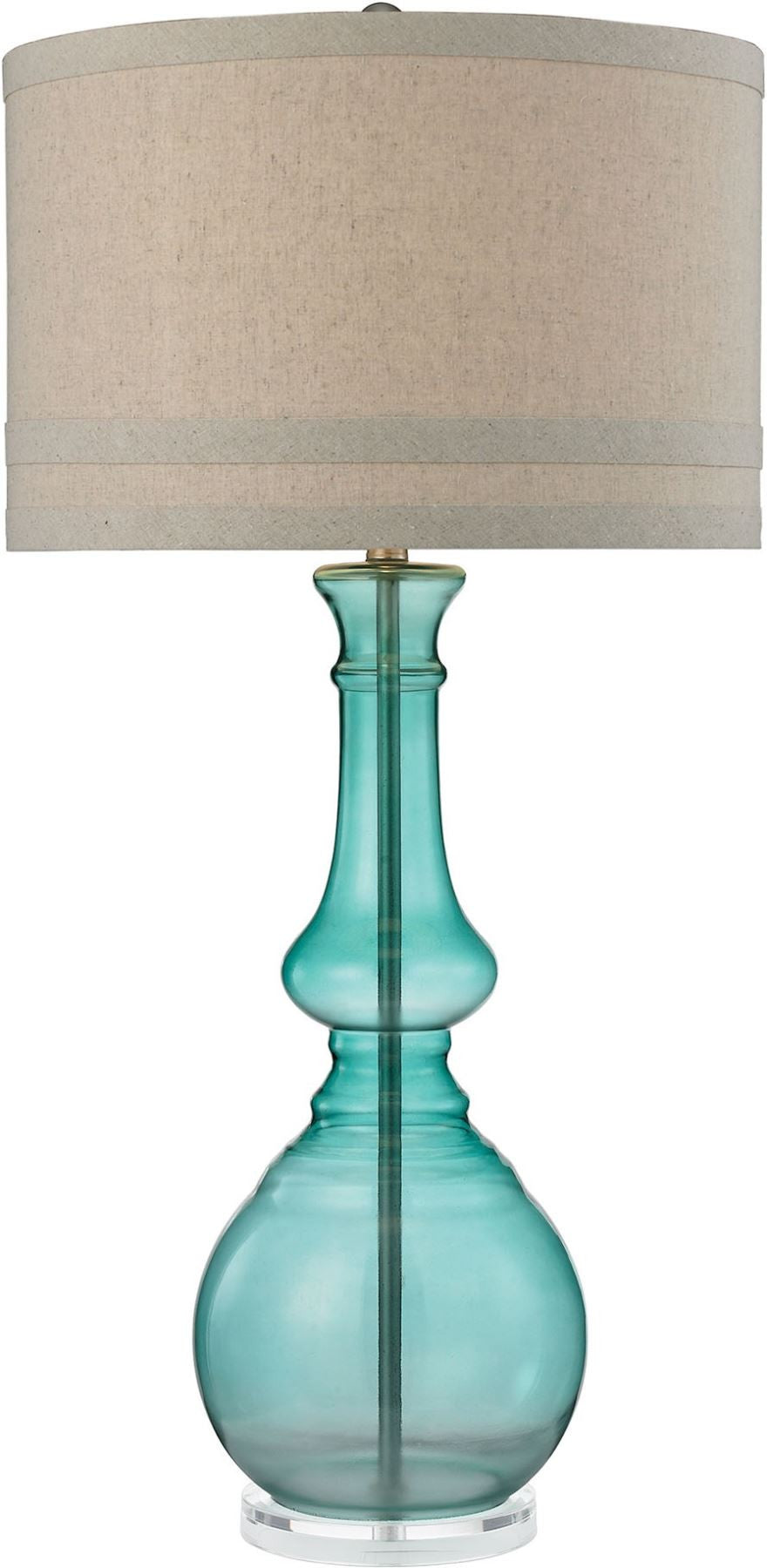 Tall Glass Table Lamp In Seaspray Green