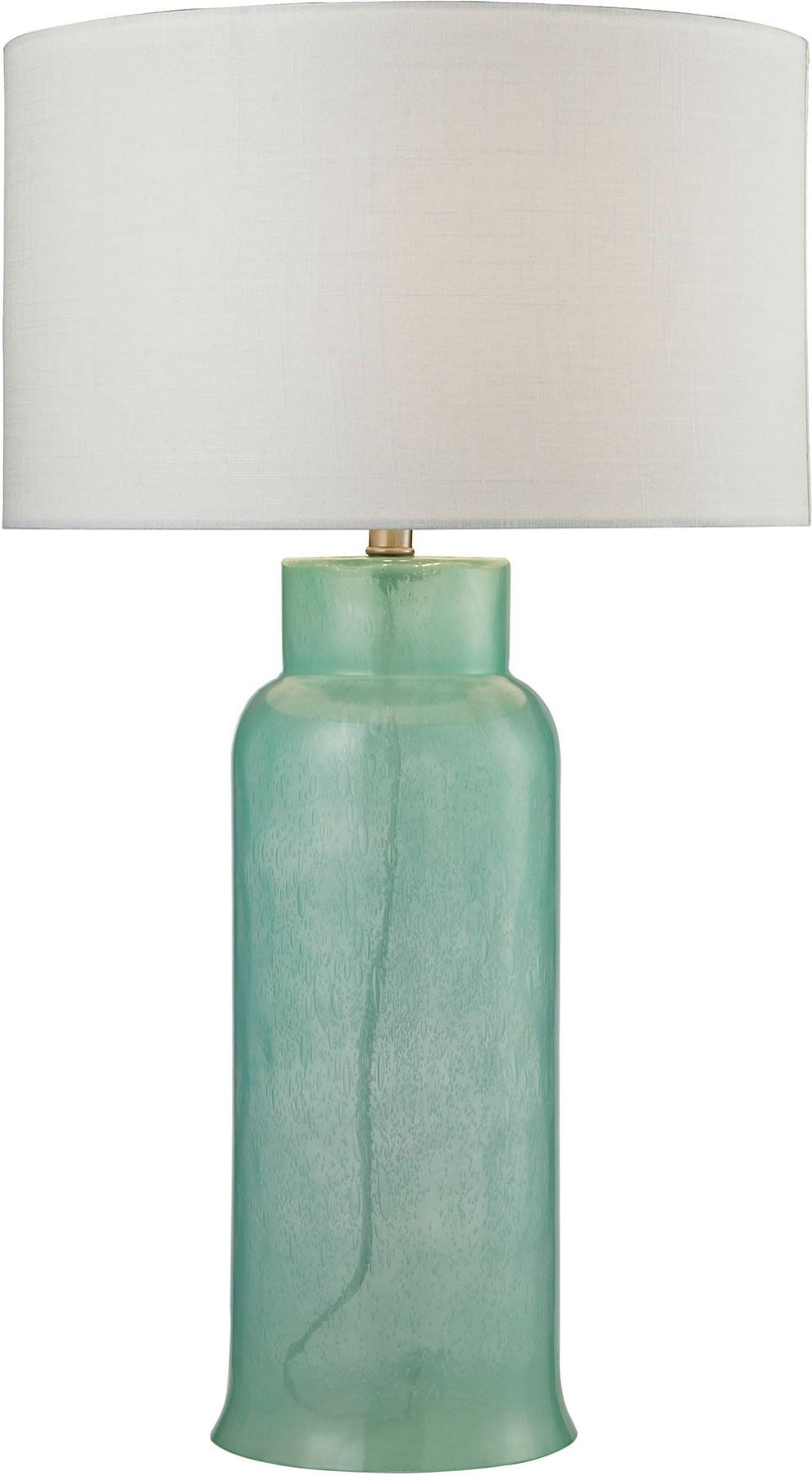 Glass Bottle Table Lamp In Seafoam Green