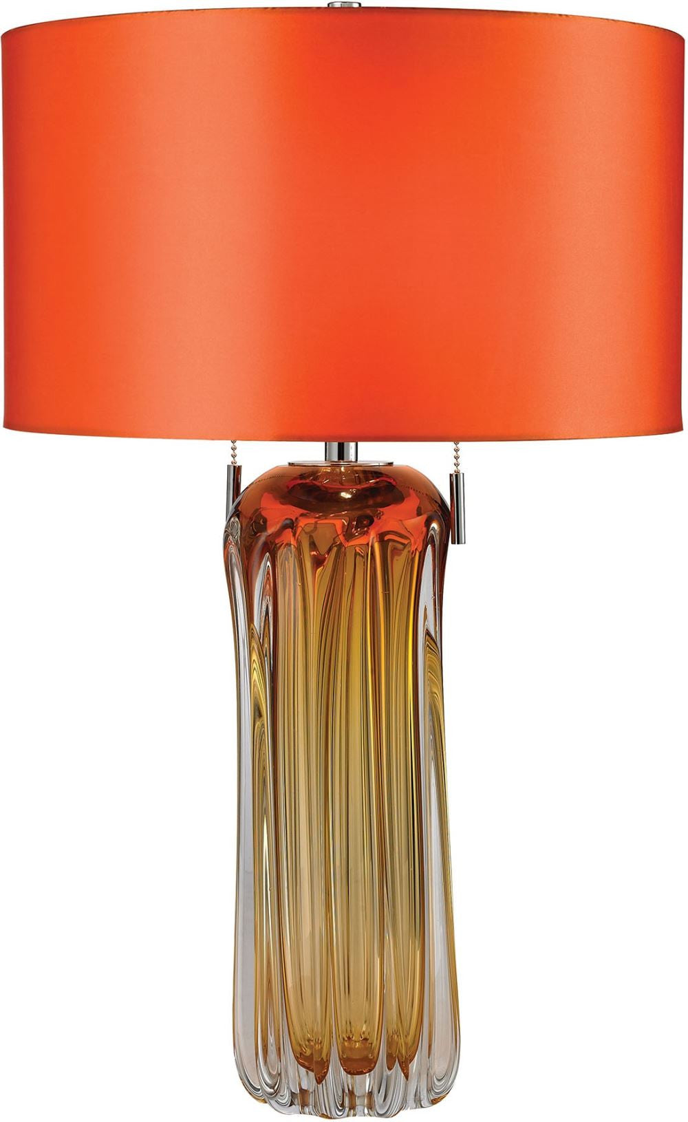 Ferrara Free Blown Glass Table Lamp In Amber