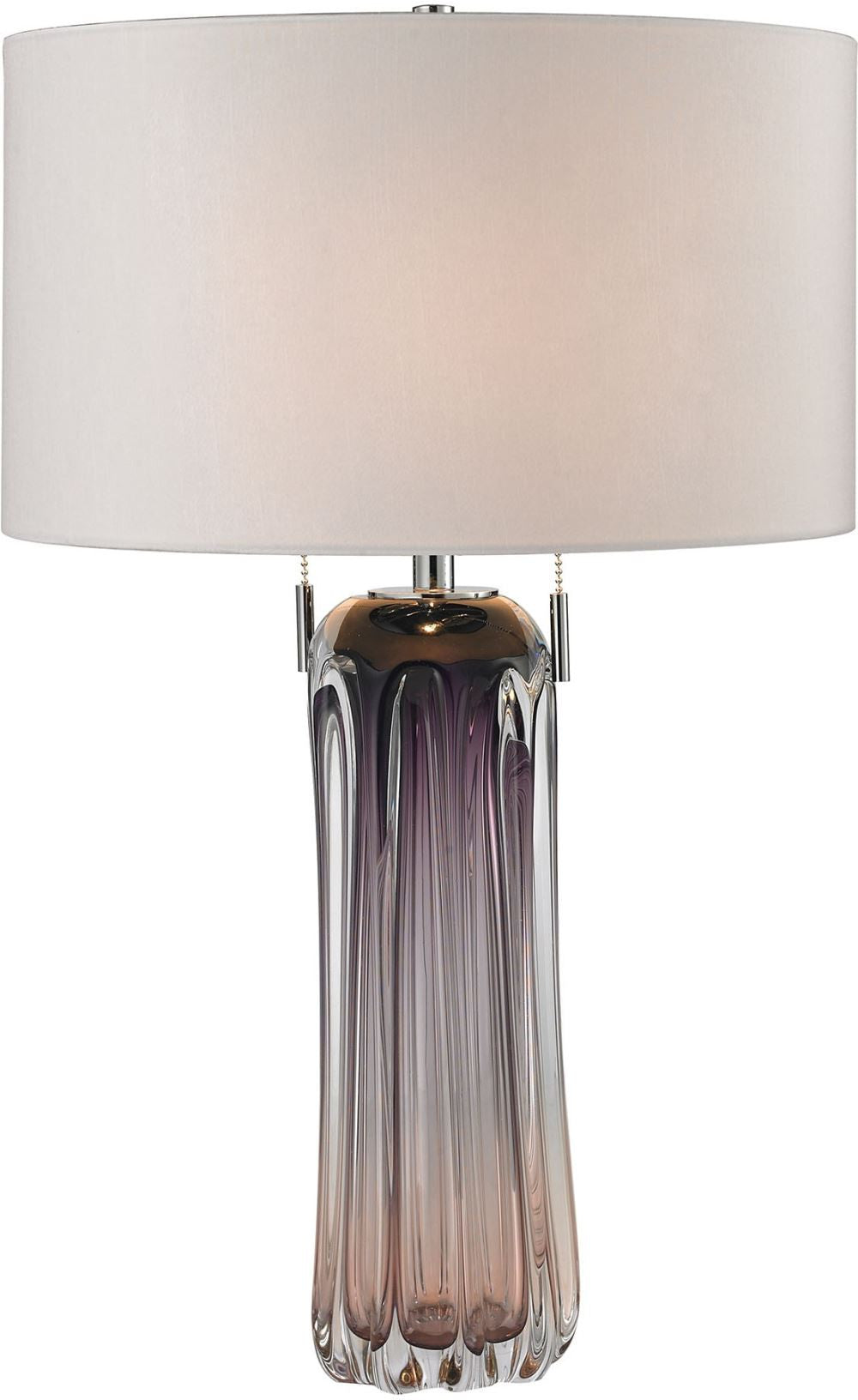Ferrara Free Blown Glass Table Lamp In Purple