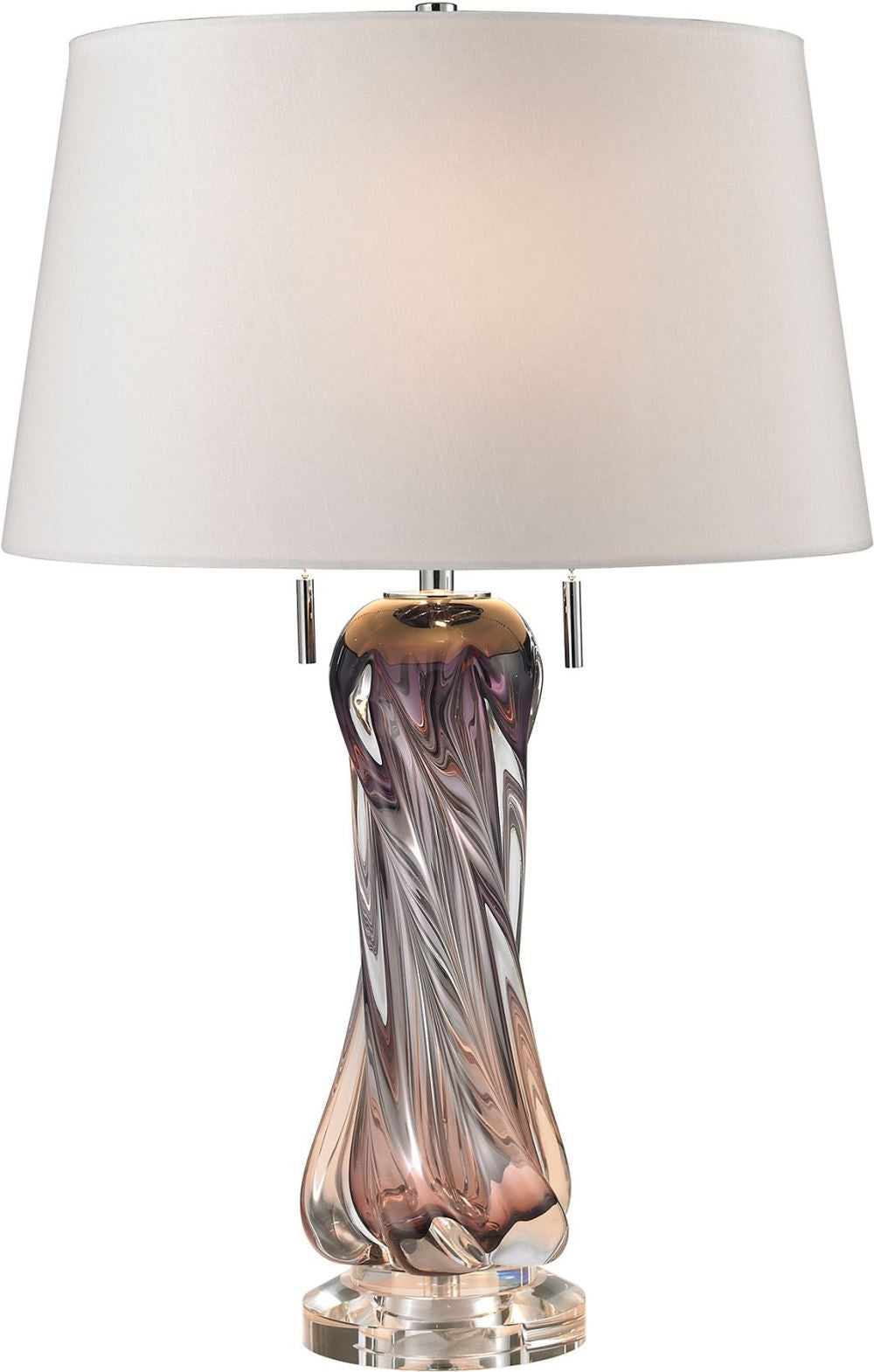 Vergato Free Blown Glass Table Lamp In Purple