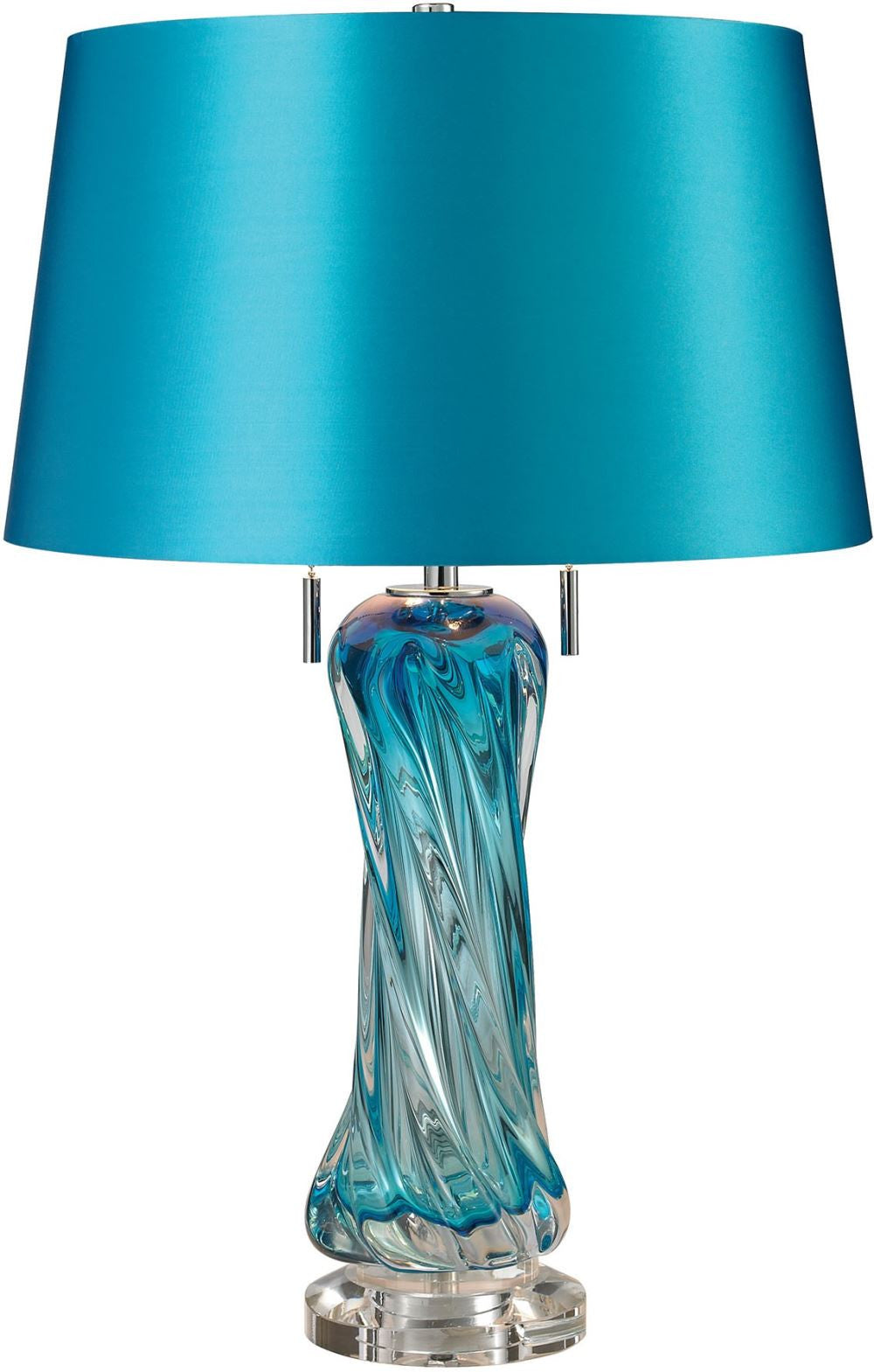 Vergato Free Blown Glass Table Lamp In Blue