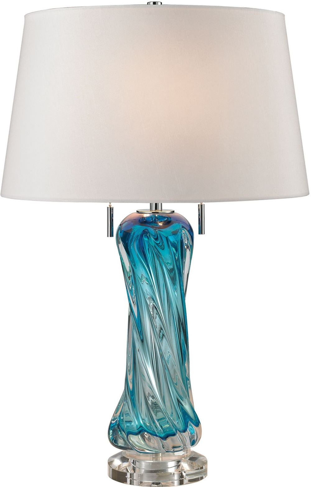 Vergato Free Blown Glass Table Lamp In Blue
