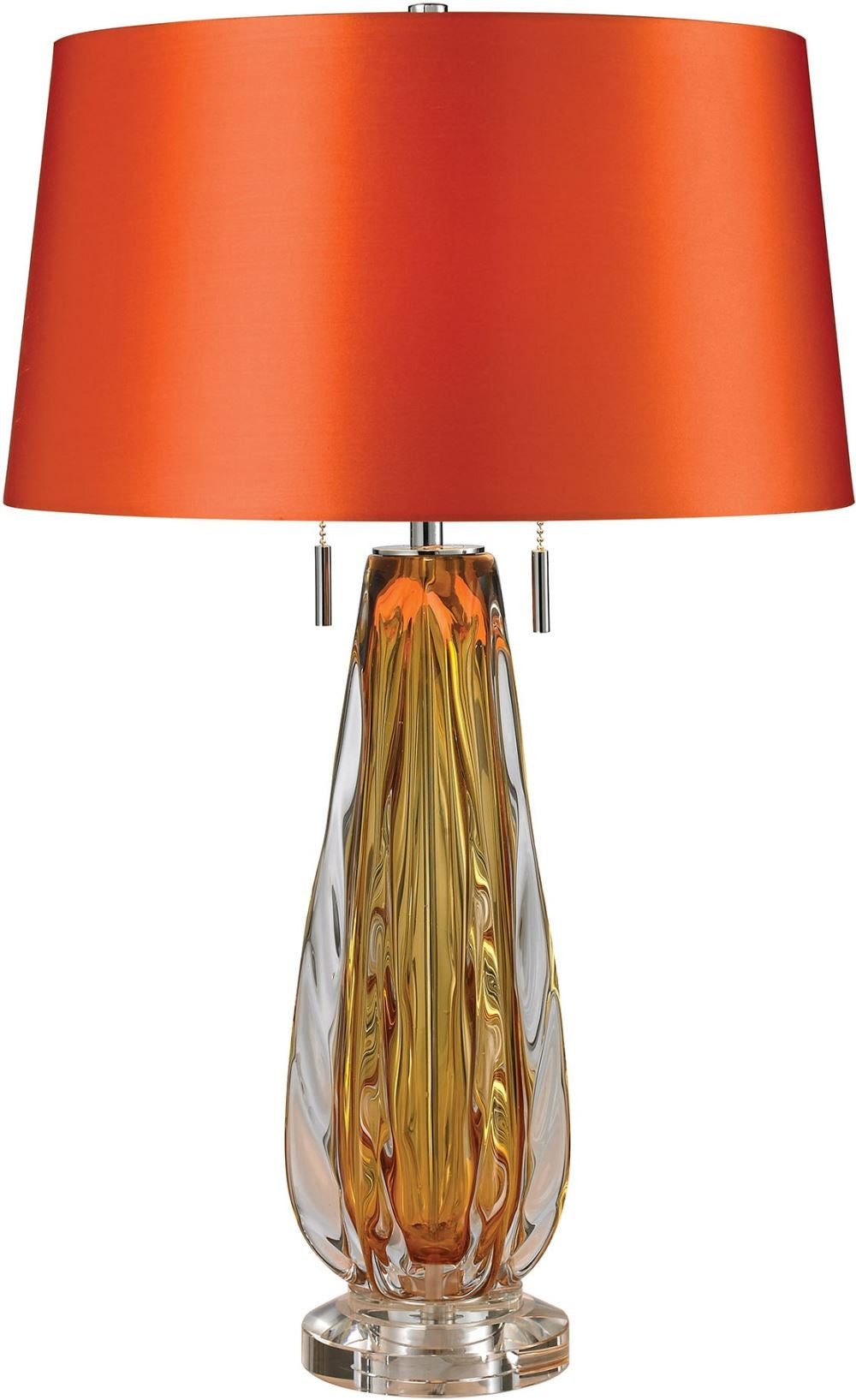 Modena Free Blown Glass Table Lamp In Amber