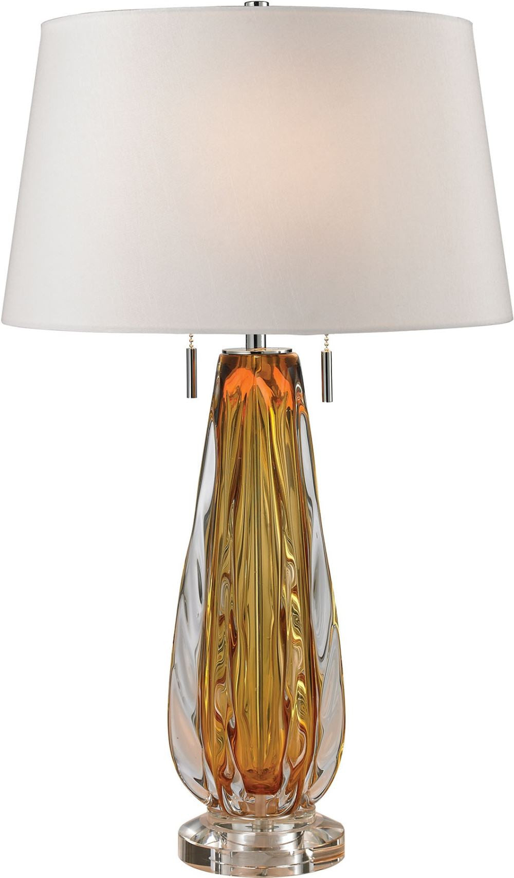 Modena Free Blown Glass Table Lamp In Amber