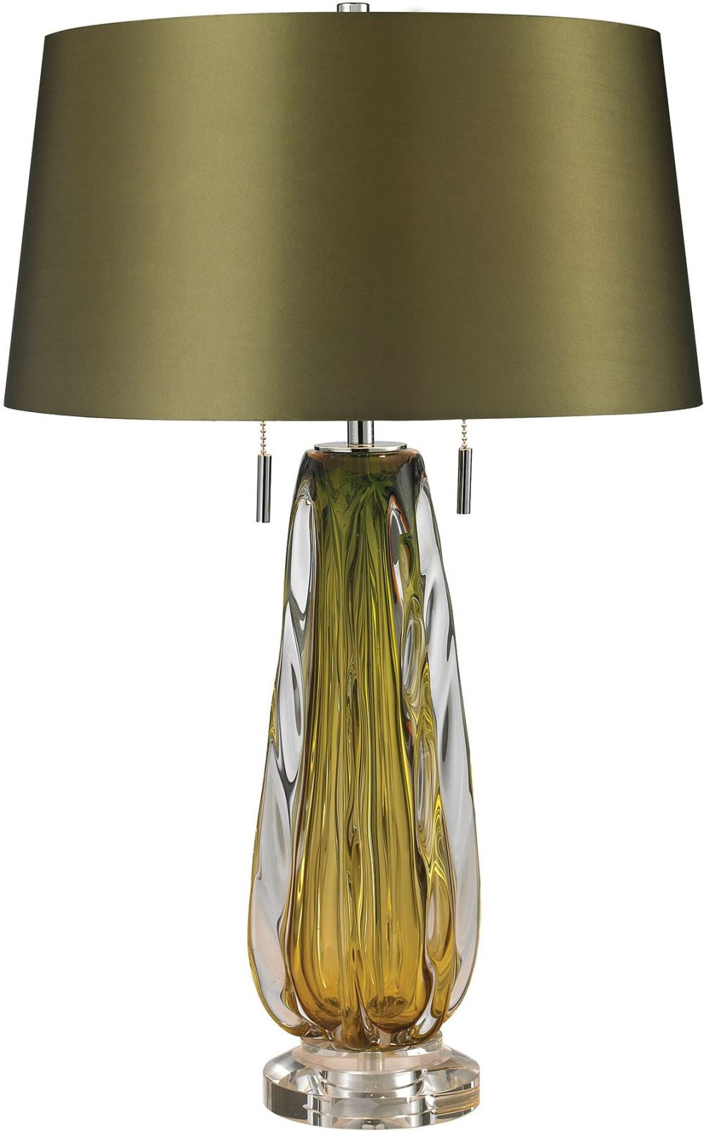 Modena Free Blown Glass Table Lamp In Green