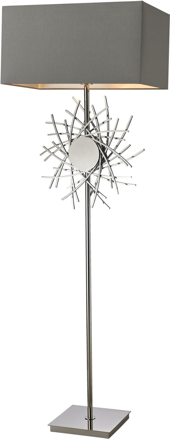 Cesano Abstract Formed Metalwork Floor Lamp In Polished Nickel