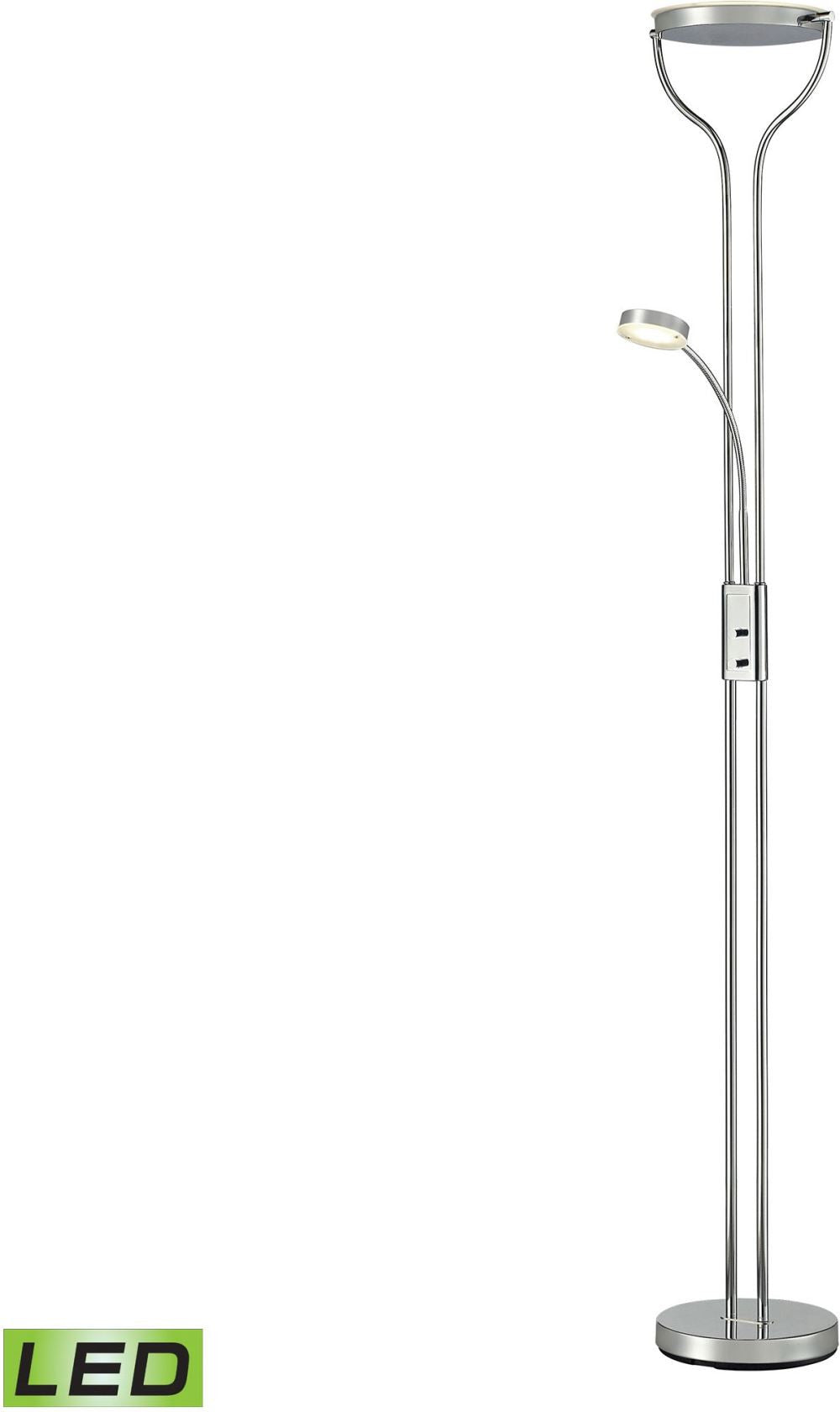 Massena Floor Lamp In Polished Chrome and Frosted Glass