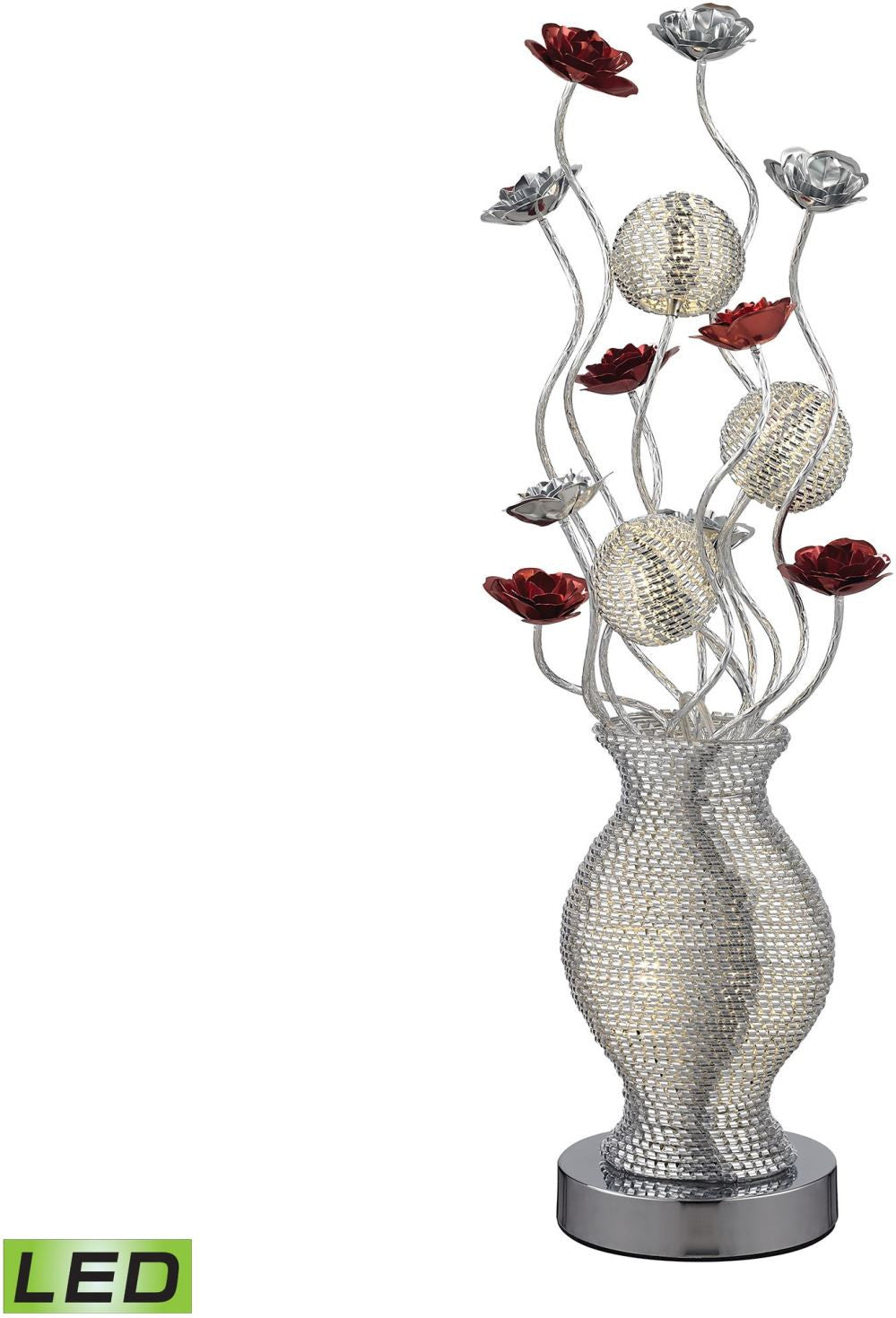 Flute Contemporary Floral Display Floor Lamp In Silver