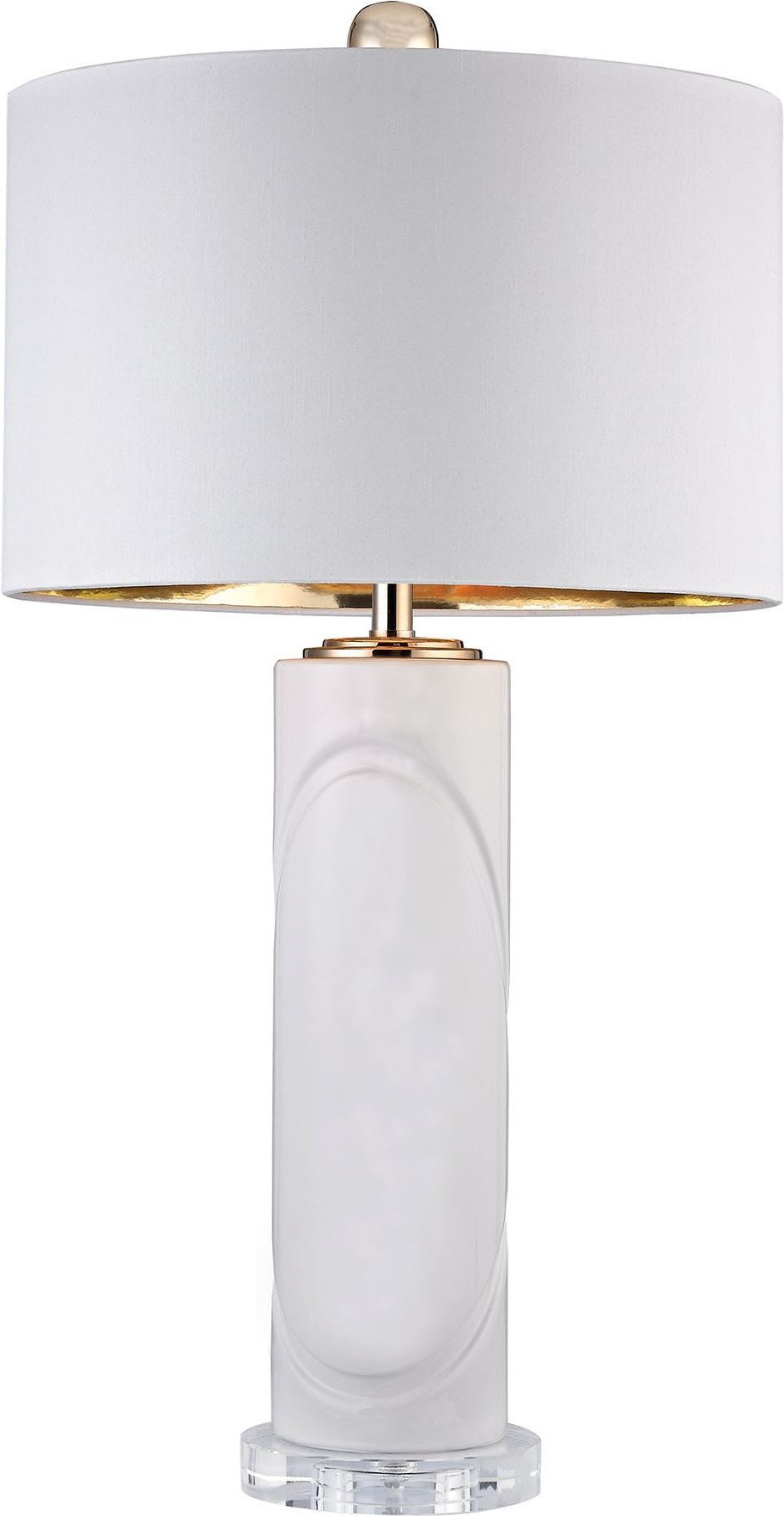 White Embossed Oval Lamp
