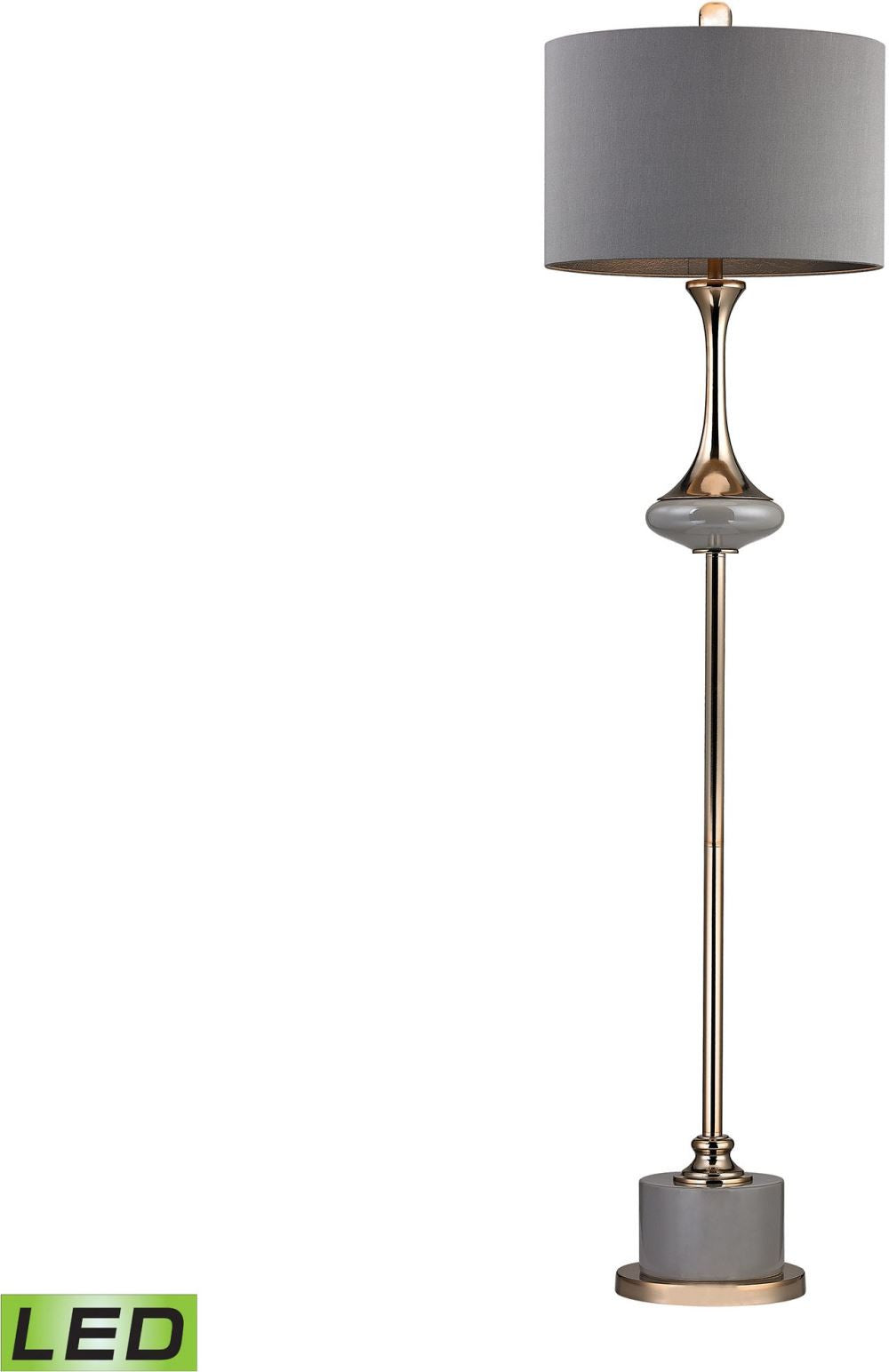 Gold Fluted Neck Led Floor Lamp