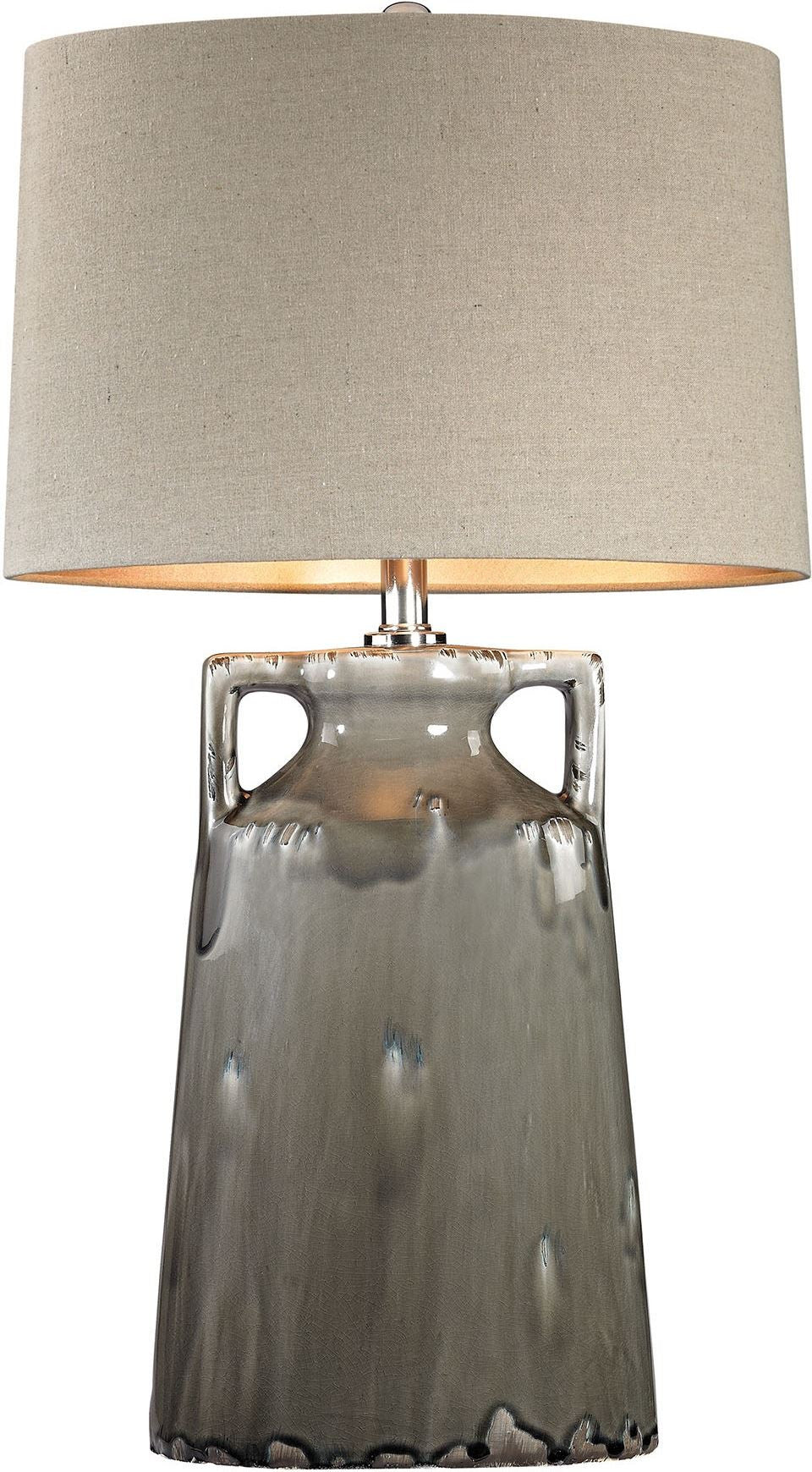 Grey Reaction Glaze Urn Lamp