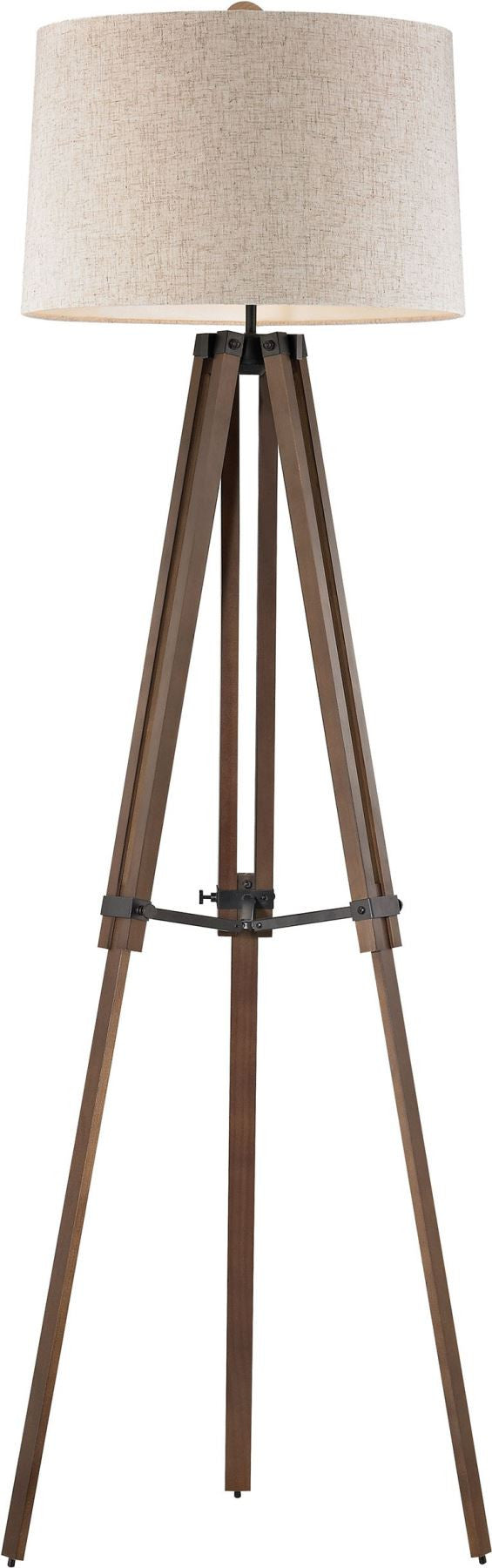 Wooden Brace Tripod Floor Lamp