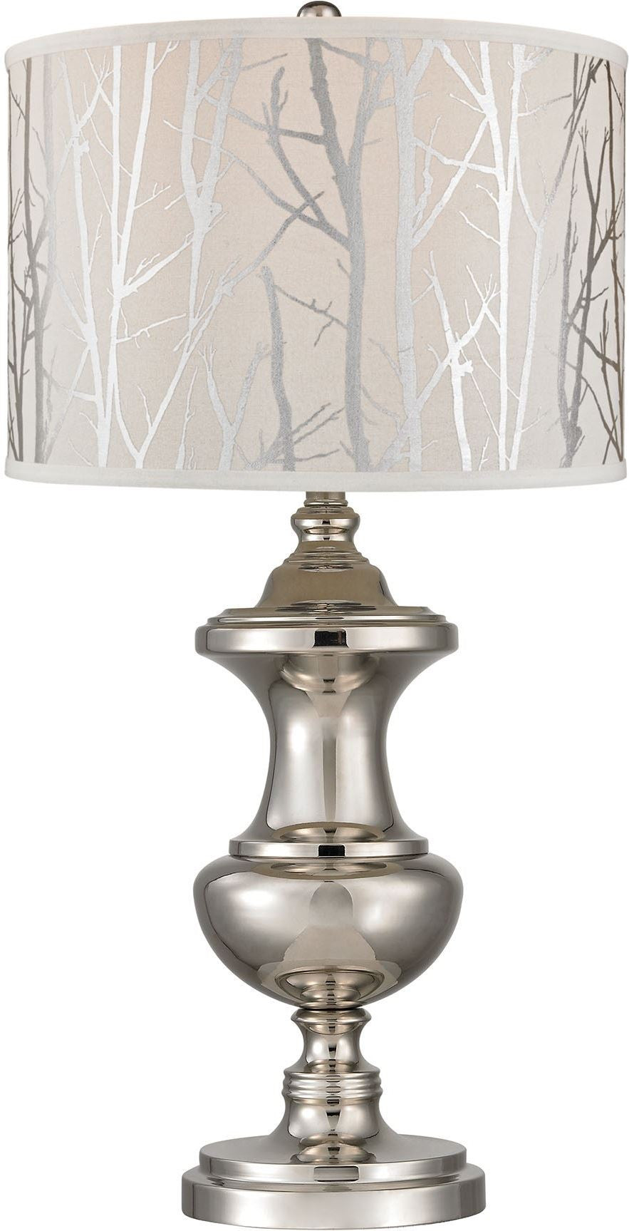 Spun Metal Lamp With Printed Shade