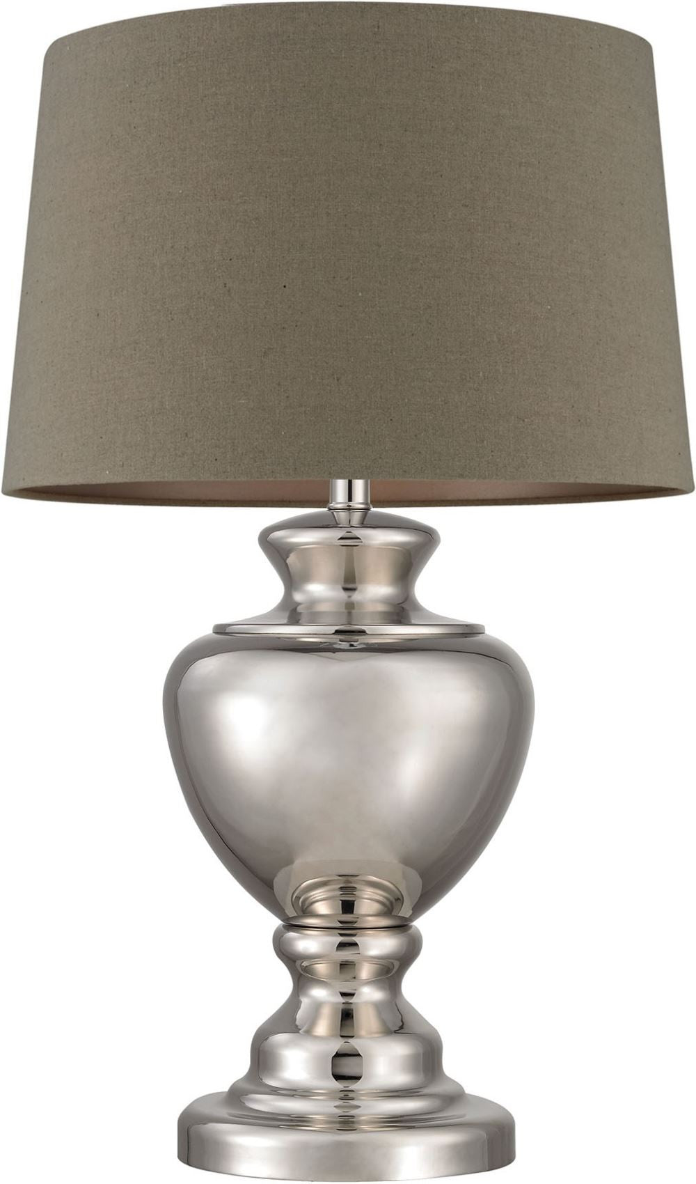 Spun Metal Lamp With Natural Shade